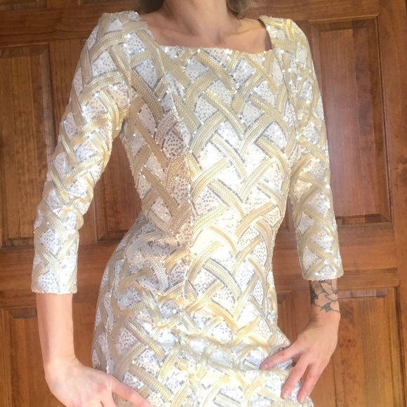 Marciano Gold & Silver Sequins Dress - Picture 8 of 9